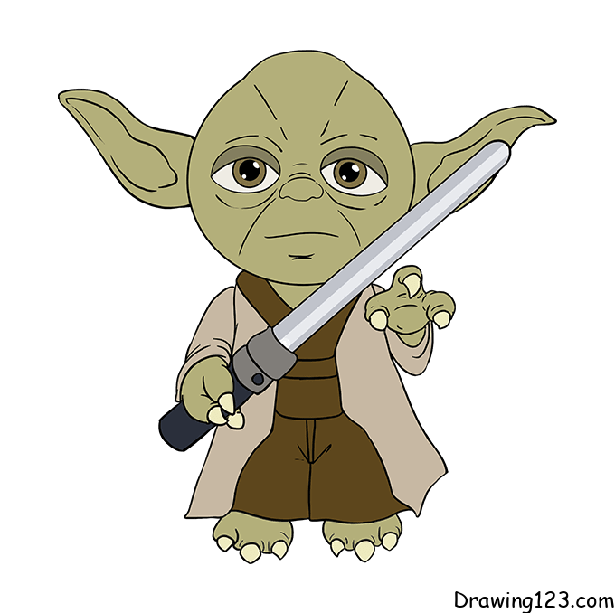 Baby Yoda Drawing Tutorial - How to draw Baby Yoda step by step