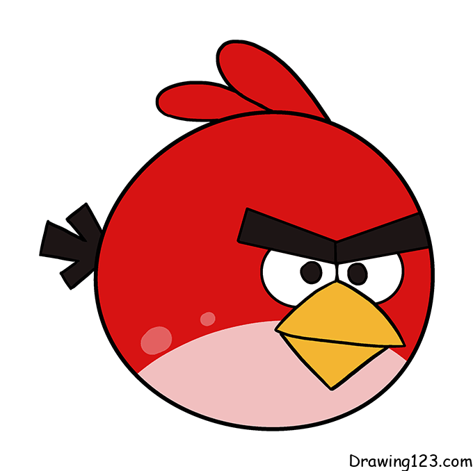Angry Bird Drawing Tutorial - How to draw Angry Bird step by step