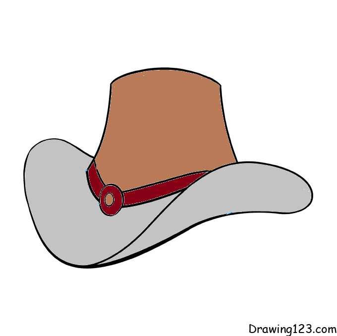 Cowboy Hut Zeichnen Lernen - Anleitung um zeichnen verschiedene