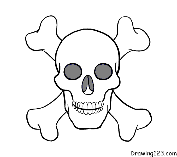 How to Draw a Skull - An Easy Simplified Front View - Let's Draw That!