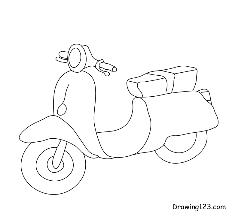 Motorcycle Drawing Tutorial - How to draw Motorcycle step by step