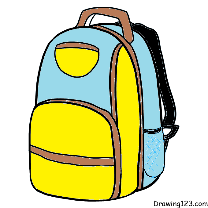 Backpack Drawing Tutorial - How to draw Backpack step by step