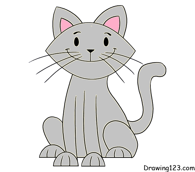 Cat Drawing Tutorial - How to draw a Cat step by step