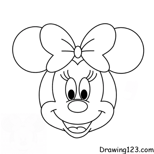 how to draw minnie mouse full body