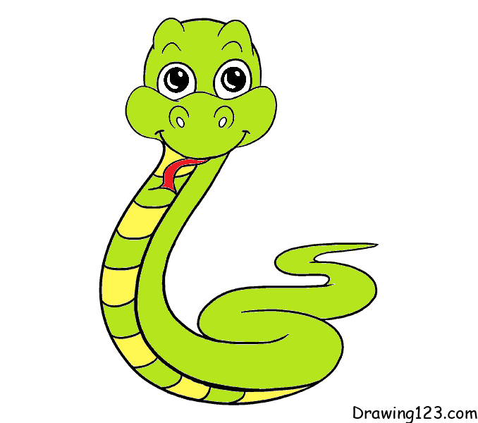 Snake Drawing Tutorial - How to draw Snake step by step