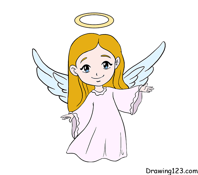 Angel Drawing Tutorial - How to draw Angel step by step