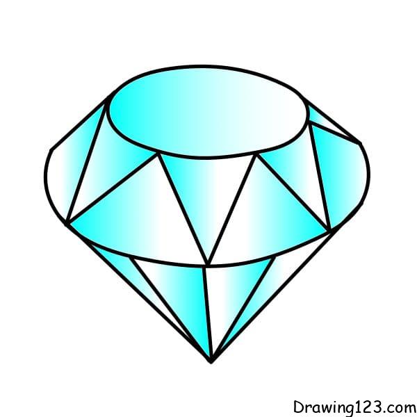 How to draw a 3d diamond drawing easy step by step for beginners/3d diamond  art 