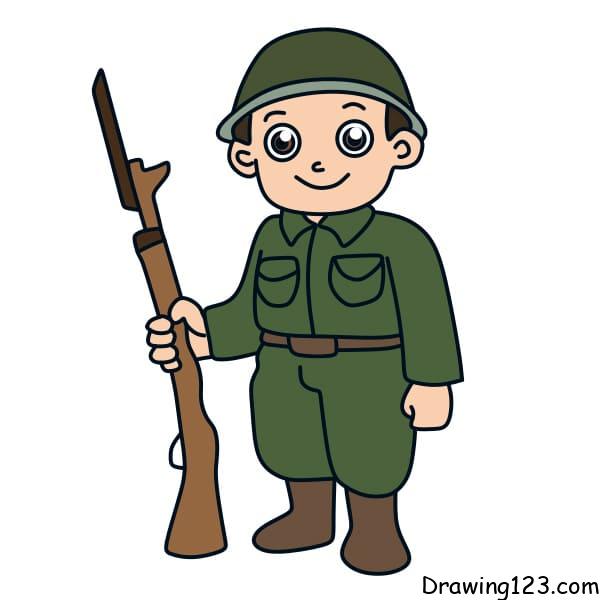 easy army soldier drawing