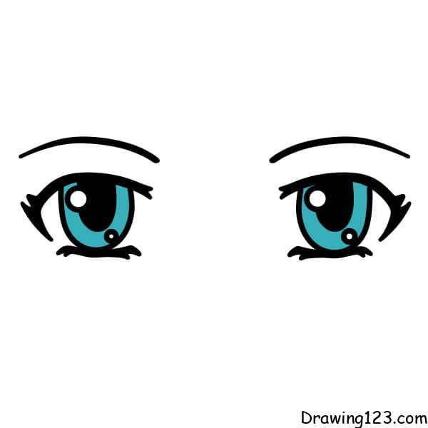 How To Sketch Anime Eyes, Step by Step, Drawing Guide, by