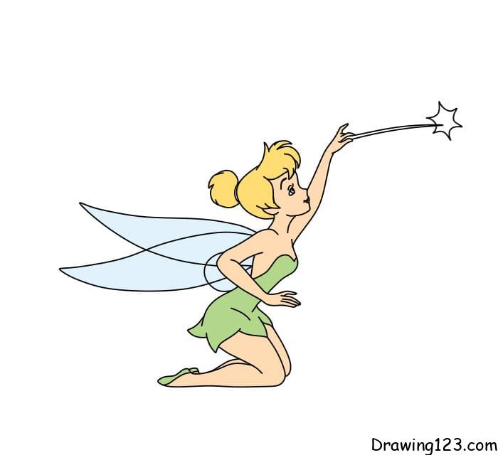 Tinkerbell Drawing Tutorial - How to draw Tinkerbell step by step