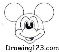 Mickey Mouse Face Drawing Idea 9