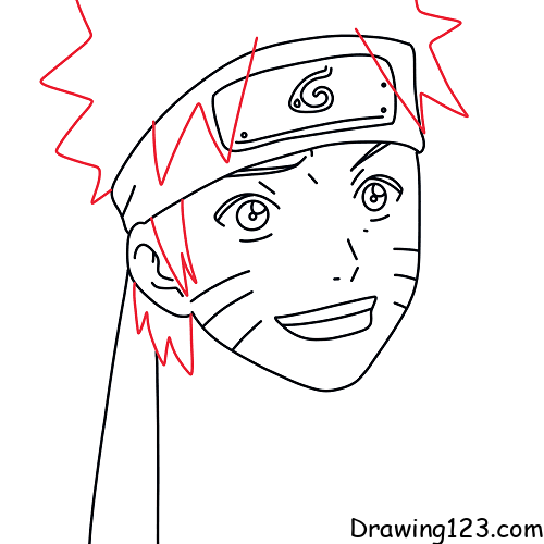 how to draw Naruto Uzumaki step by step
