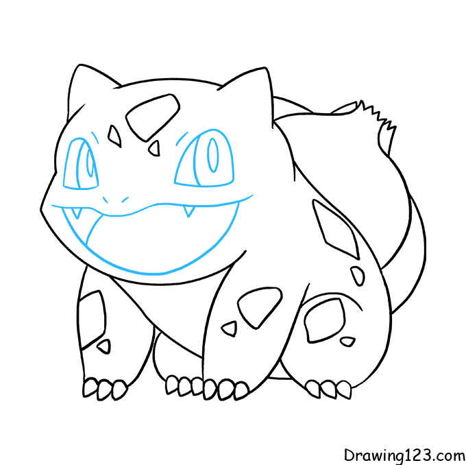 How to draw a Bulbasaur Step by Step