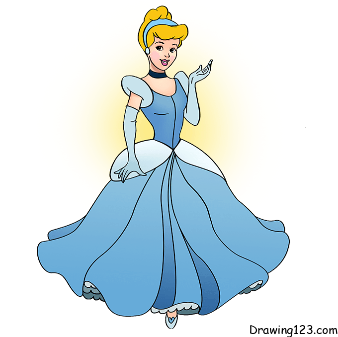 Cinderella-drawing-step-8