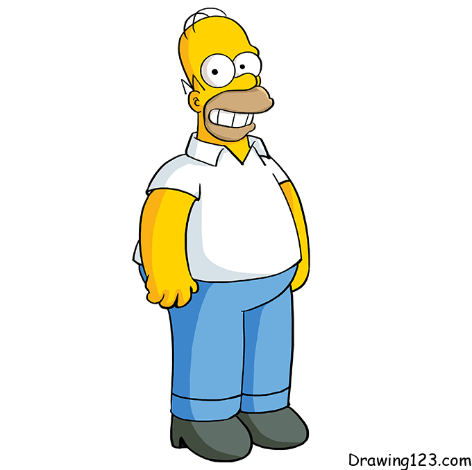 Homer-Simpson-drawing-step-6