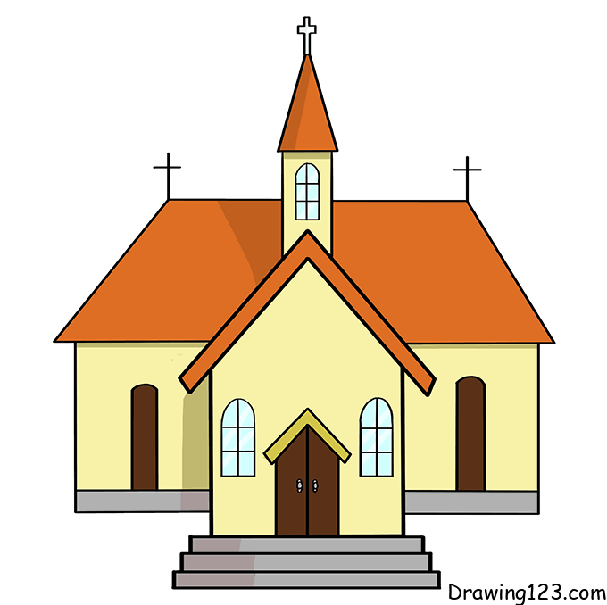 church-drawing-step-11
