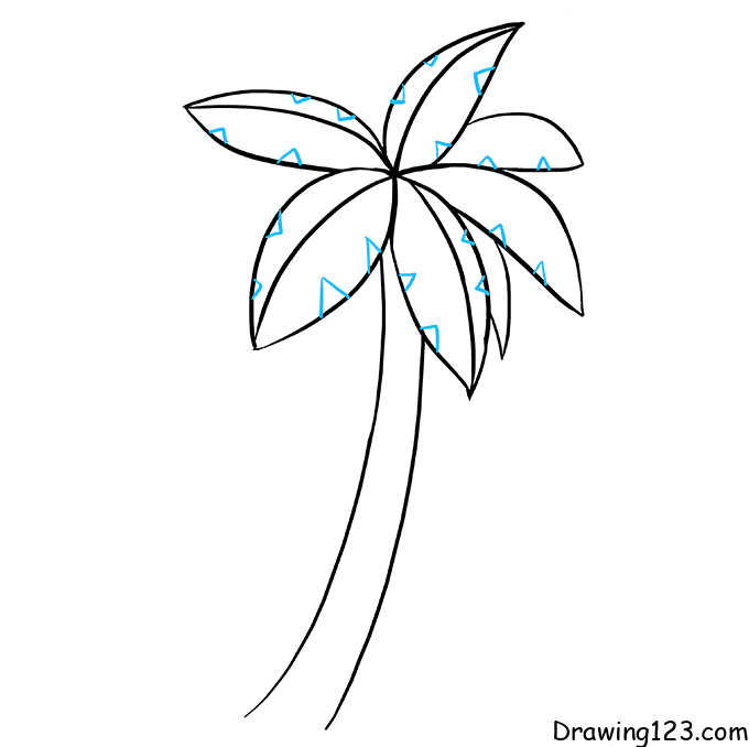 How to Draw a Palm Tree Step by Step - EasyLineDrawing