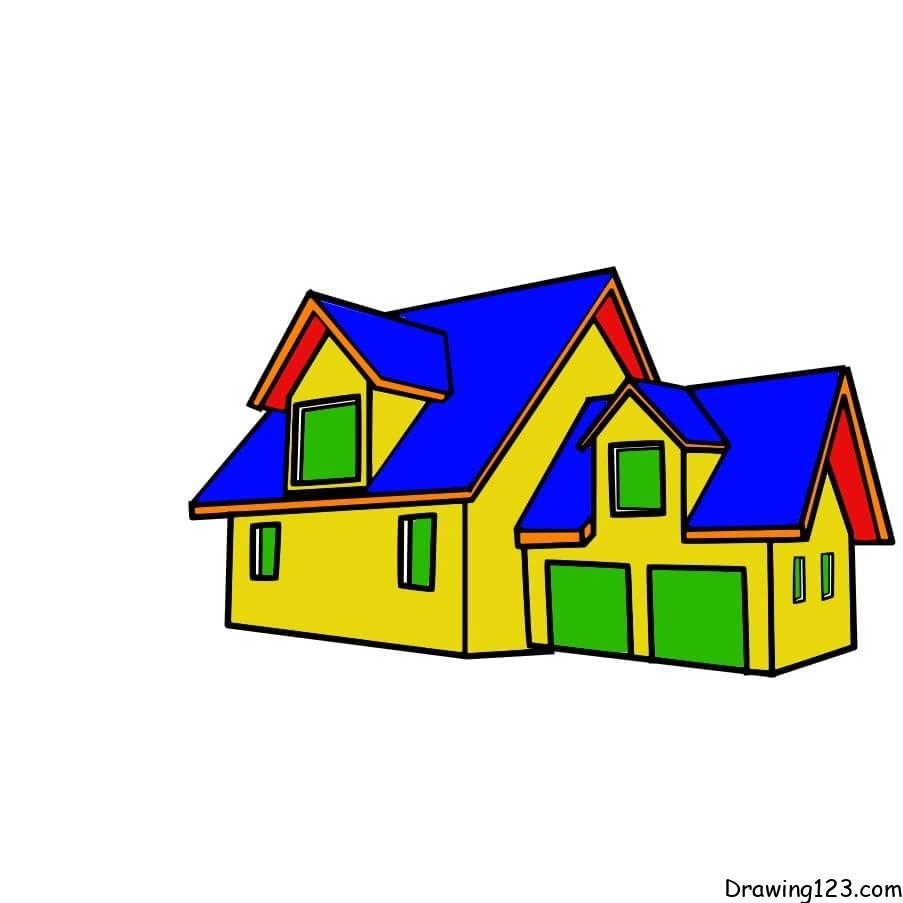 🏠 How to Draw a Little House | Easy Drawing for Kids - Otoons.net-saigonsouth.com.vn