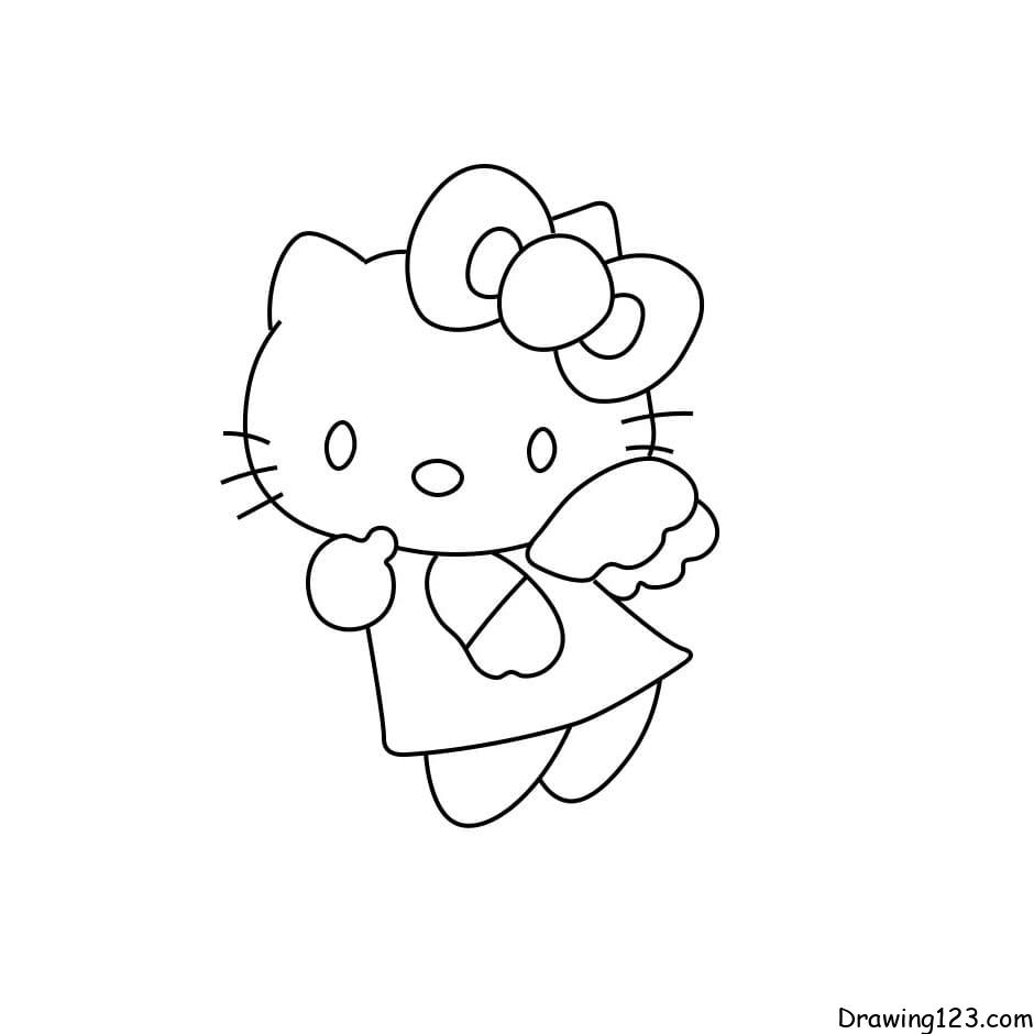 Hello Kitty Drawing Tutorial - How to draw Hello Kitty step by step