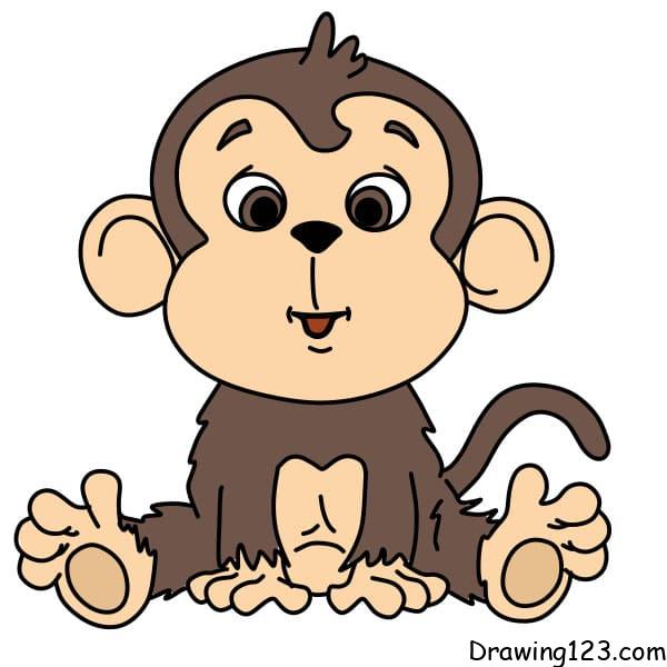 Cute Monkey Dancing Cartoon Icon. Vector Illustration Drawing Of Monkey  Outlined Royalty Free SVG, Cliparts, Vectors, and Stock Illustration. Image  152085244.