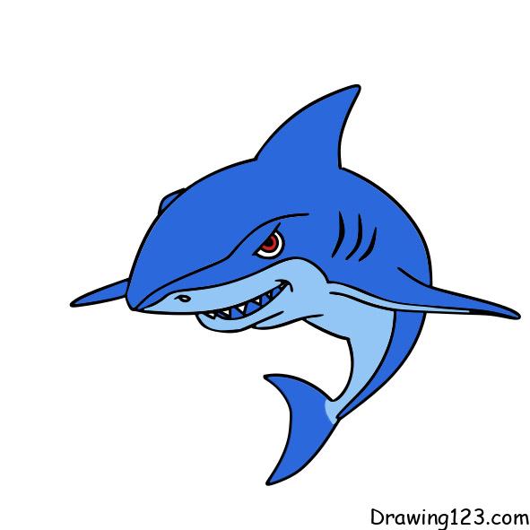 drawing-shark-step-10-1 イラスト