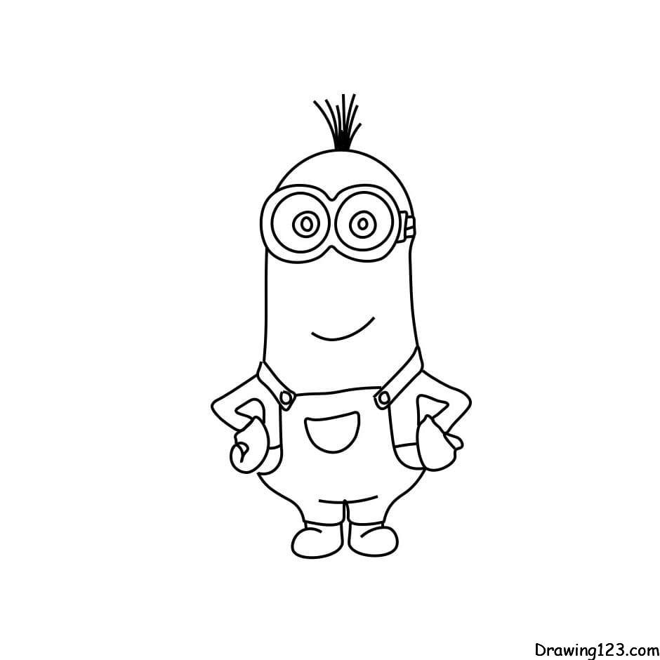 Learn How to Draw Stuart from Minions (Minions) Step by Step : Drawing  Tutorials
