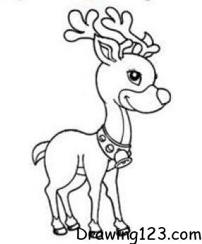 Christmas Reindeer Drawing Idea 2