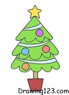 Christmas Tree Drawing Idea 2