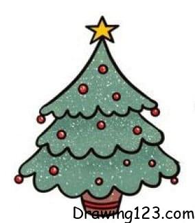 Christmas Tree Drawing Idea 4