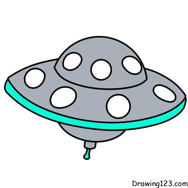 UFO Drawing Tutorial - How to draw UFO step by step