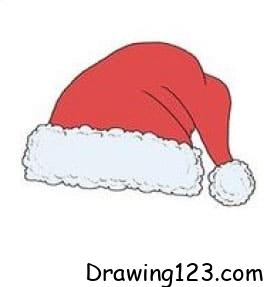Santa Claus Hat Drawing Idea