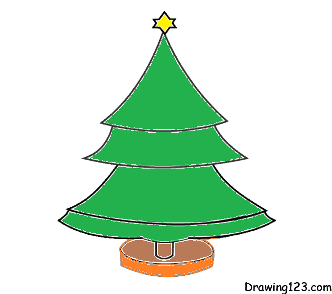 Christmas Tree Drawing with Santa claus gifts | Easy Drawing of Xmas tree-nextbuild.com.vn