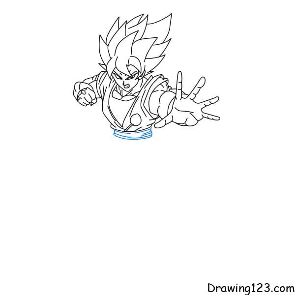 How To Draw Goku (SSj Blue), Step By Step