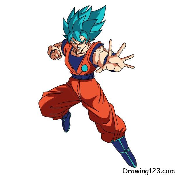 Goku Drawing Step by Step Tutorial-saigonsouth.com.vn