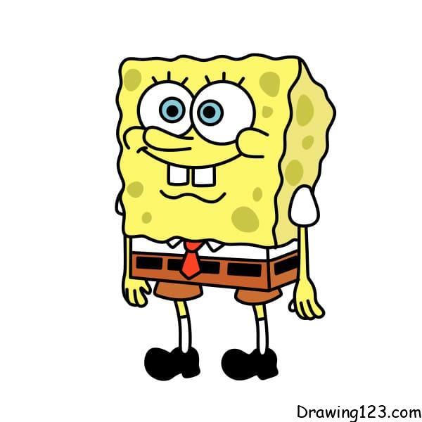 Drawing-SpongeBob-sponge-step-10-3 イラスト