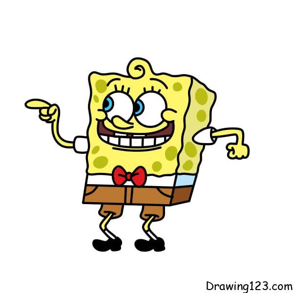 Drawing-SpongeBob-sponge-step-11-2 イラスト