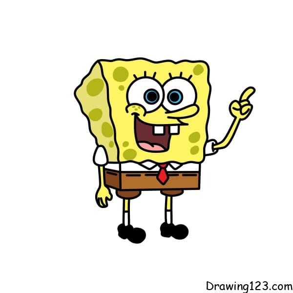 Drawing-SpongeBob-sponge-step-11 イラスト