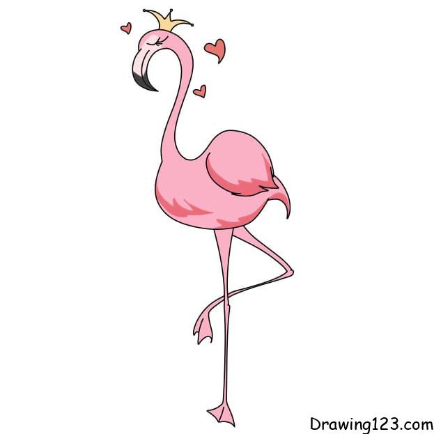 Drawing-a-flamingo-step-11