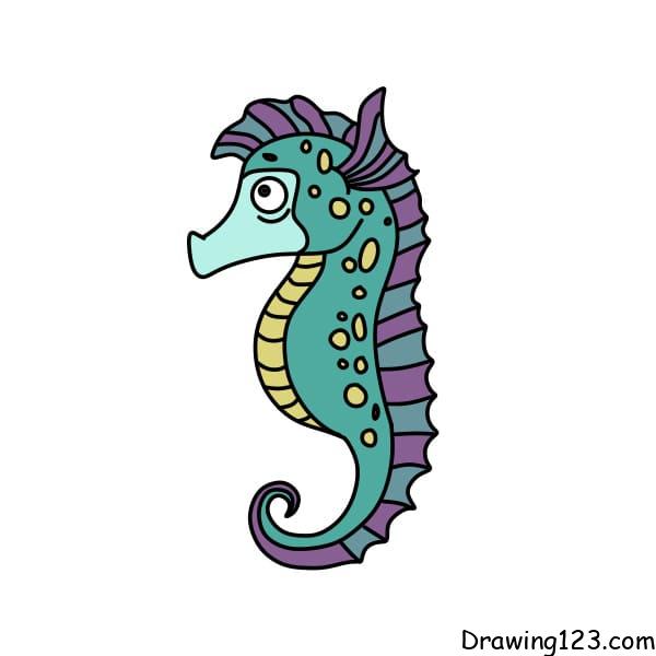 Drawing-seahorse-step-10
