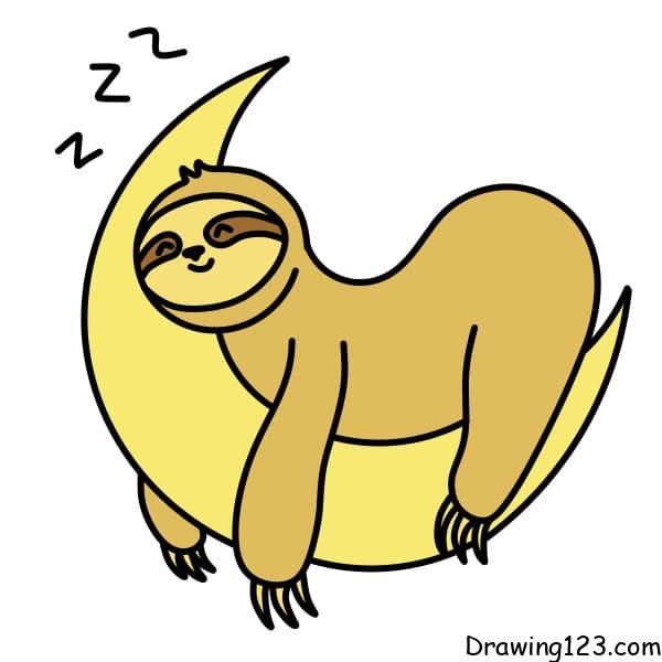 Drawing-sloth-step-9