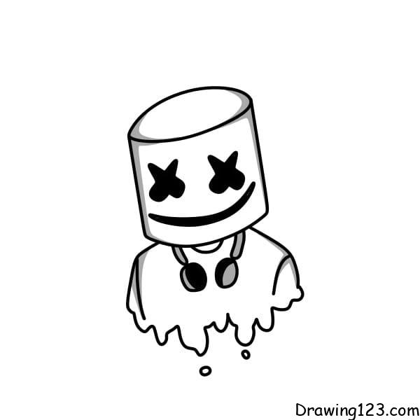 Not sure if allowed I made a attempt at drawing DJ Marshmello and Ill  probably add color What do you guys think  rDJs