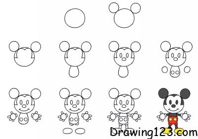 How to draw Mickey Mouse in 5 Minutes - Easy Drawing - YouTube-vachngandaiphat.com.vn