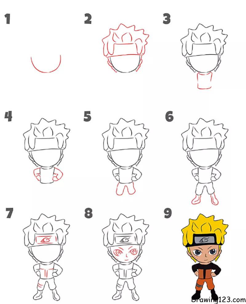 How To Draw Naruto, Easy Drawing Tutorial, 7 Steps - Toons Mag