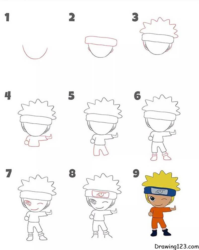 Naruto Drawing Tutorial - How to draw Naruto step by step