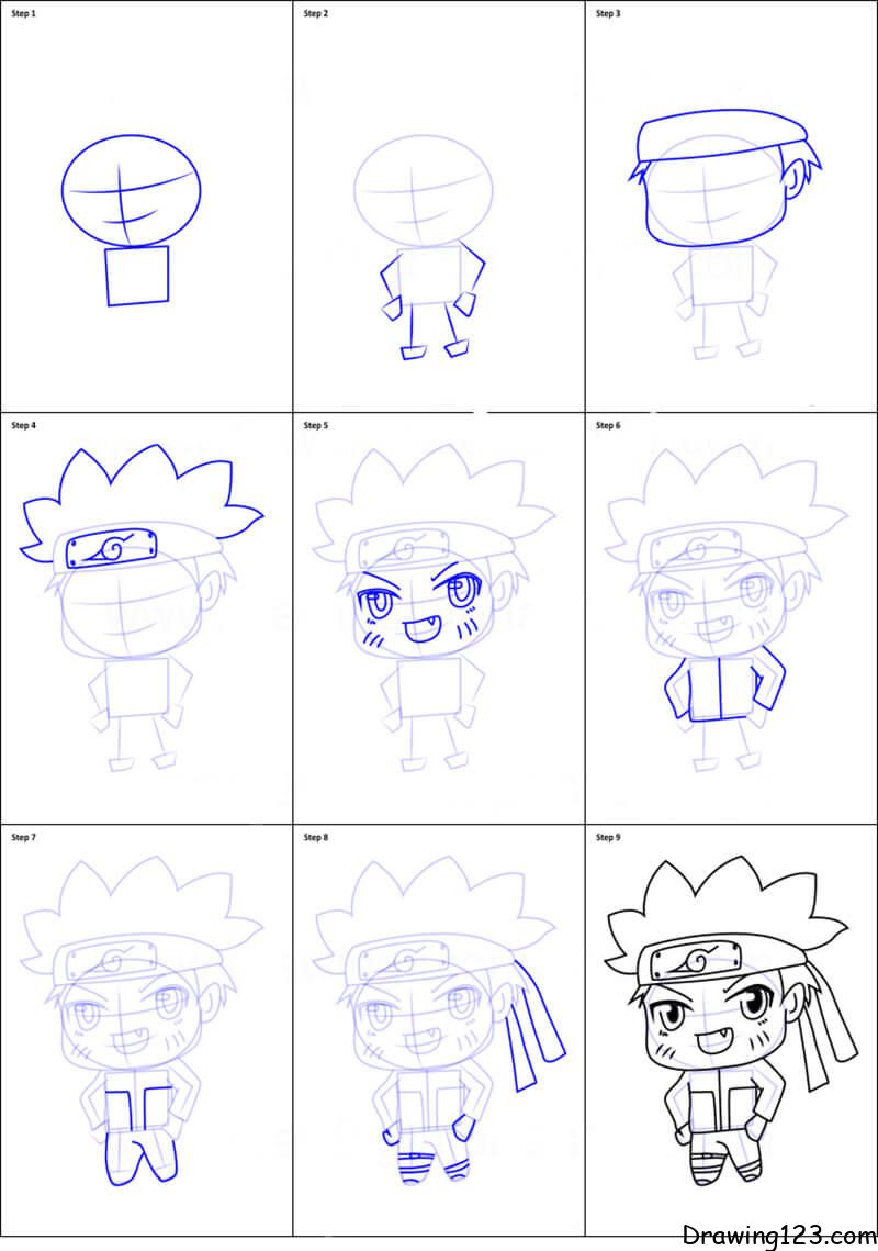 how to draw naruto shippuden face step by step., by Olivia Coach