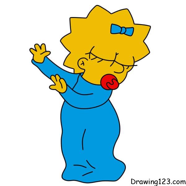 drawing-Maggie-Simpson-step-7-7