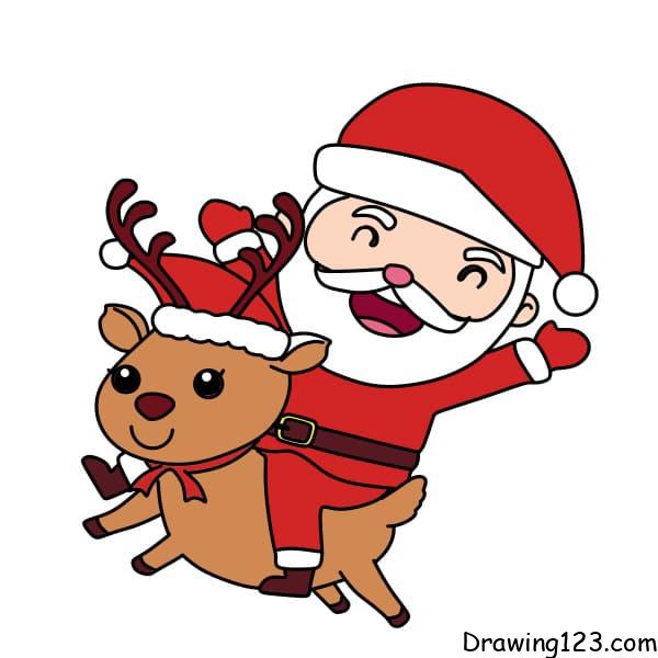 Happy Christmas Drawing For Beginners - Santa Claus Drawing-nextbuild.com.vn