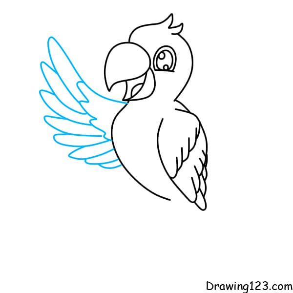 Easy parrot drawing | Parrot drawing, Easy animal drawings, Parrots art