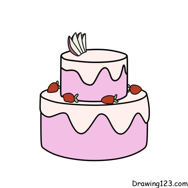 Birthday Cake Drawing Tutorial - How to draw Birthday Cake step by step