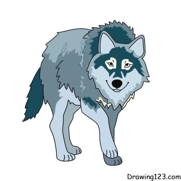Wolf Drawing Tutorial - How to draw a Wolf step by step